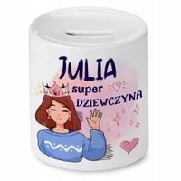 Skarbonka 330 Ml Dla Julii Córki Dziecka Prezent Z Nadrukiem Ze Zdjęciem