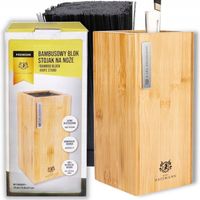 STOJAK NA NOŻE BLOK KUCHENNY BAMBUSOWY Z WYJMOWANYM WKŁADEM