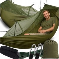 Hamak Z Siatką Moskitierą Na komary Ogrodowy Survivalowy Turystyczny
