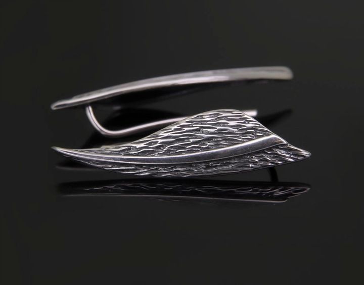 NAUSZNICE NA CAŁE UCHO DÓŁ PIÓRA SKRZYDŁA 925 zdjęcie 2