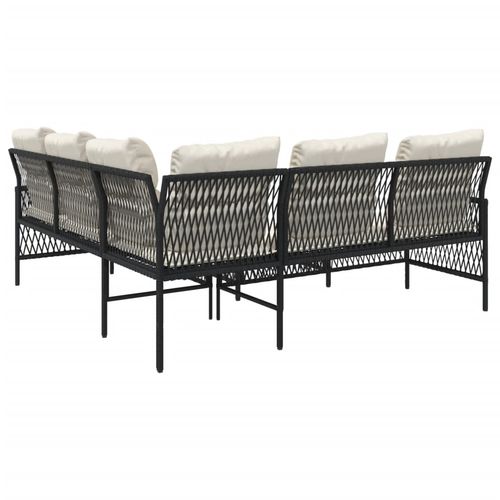 2-cz. zestaw wypoczynkowy do ogrodu, poduszki, czarny rattan PE na Arena.pl