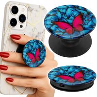 Uchwyt do telefonu Popsocket na palce/stojak NIEBIESKIE MOTYLKI MOTYL WZORY