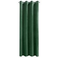Komplet 2 zasłon DARLA 140x250 ciemnozielone welwet przelotki