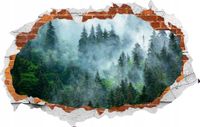 Naklejki ścienne fototapeta 3D Dziura las we mgle