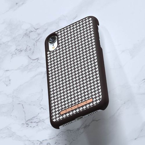 Materiałowe etui do iPhone XR (Dark Brown Pattern 2) na Arena.pl
