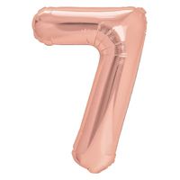 Balon foliowy cyfra 7 różowe złoto 40 cm
