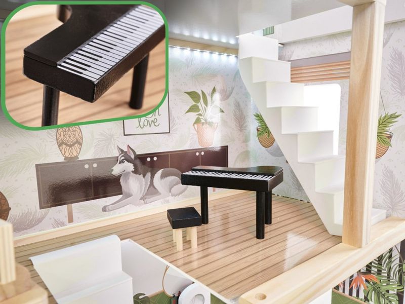 Domek dla lalek drewniany apartament Ikonka boho zdjęcie 8