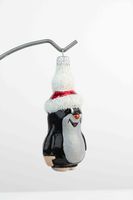 Bombka na Choinkę ze Szkła Boże Narodzenie - Krecik z Czapką Mikołaja