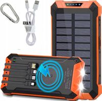POWERBANK ŁADOWARKA PANEL SOLARNY INDUKCYJNY 30000mAh 6xUSB LATARKA 2x LED