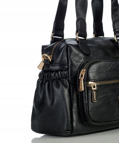 Listonoszka Kuferek PREMIUM Torebka Damska Monnari czarna Pojemna do pracy na Arena.pl