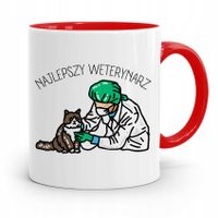 Kubek Czerwony Weterynarza Najlepszy Weterynarz Z Nadrukiem Ze Zdjęciem
