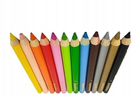 Kredki ołówkowe 12 kolorów w drewnianej oprawie zdjęcie 4