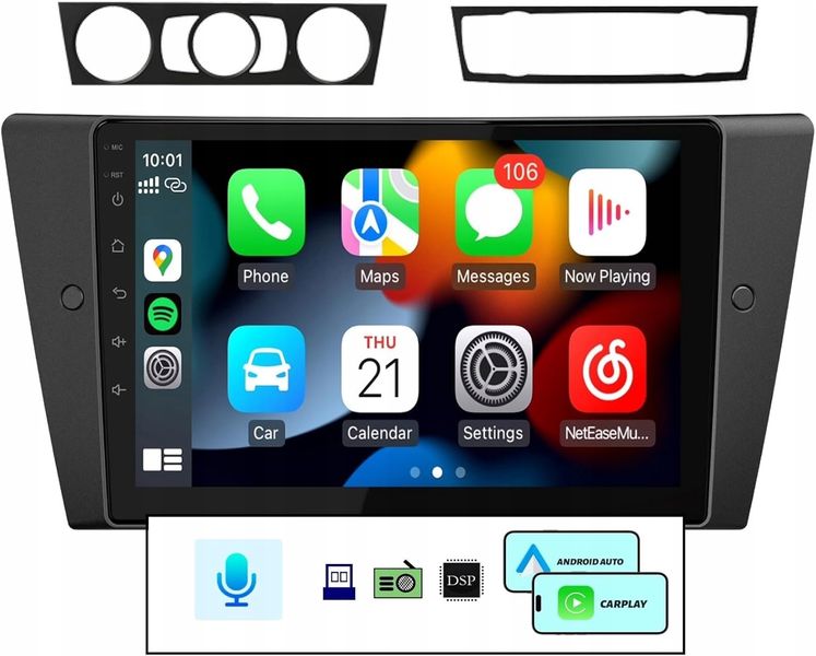 Radio Samochodowe 2 Din Android Auto Carplay 7" 2/32Gb Do Bmw E90 E91 E92 zdjęcie 1
