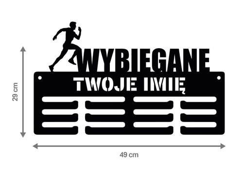 Wieszak na medale WYBIEGANE twoje imię dowolny tekst 170.3 na Arena.pl