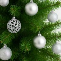 BOMBKI CHOINKOWE NIETŁUKĄCE CZUB duży zestaw 100szt srebrne OZDOBY ŚWIĘTA