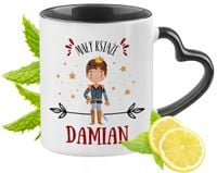 Kubek Czarny Z Uszkiem W Kształcie Serca Dla Damiana Na Prezent
