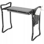 TABORET OGRODOWY KLĘCZNIK KRZESŁO DO OGRODU SKŁADANE MOCNE 3w1 CZARNY
