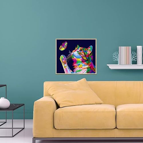 Malowanie po numerach na płótnie bez ramki kot na Arena.pl