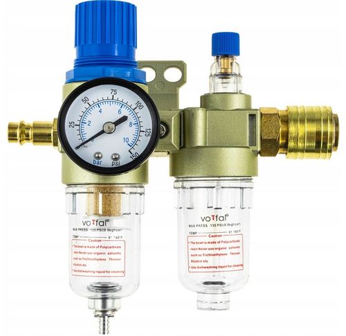 REDUKTOR POWIETRZA FILTR NAOLEJACZ SPRĘŻARKI ODWADNIACZ DO KOMPRESORA 1/4" na Arena.pl