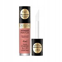 eveline wonder match 4w1 róż i pomadka w płynie 05, 4,5 ml matowa