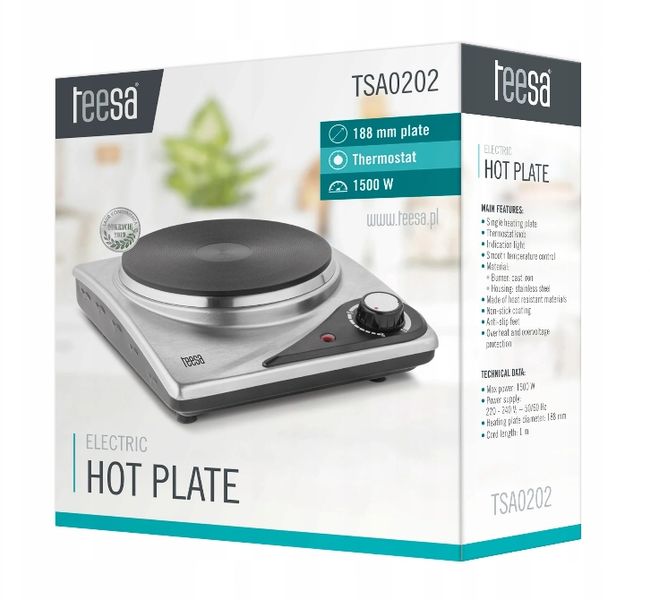 Kuchenka Elektryczna Jednopalnikowa Teesa 1500W zdjęcie 6