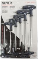 Silver Zestaw wkrętaków Torx T-kształtnych T10-T50 9 elementów