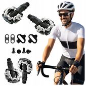 PEDAŁY ROWEROWE SPD PD-M520 SHIMANO CZARNE MTB + BLOKI SH-51