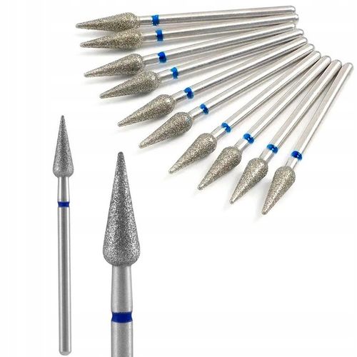 FREZ DIAMENTOWY ŚREDNI GRUSZKA SZPIC OSTRA STOŻEK 4/12 mm DO SKÓREK 10 szt. na Arena.pl