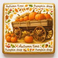 CIASTKO LUKROWANE VILLAGE AUTUMN ROZ.XL KWADRAT JESIEŃ RĘCZNIE ROBIONE