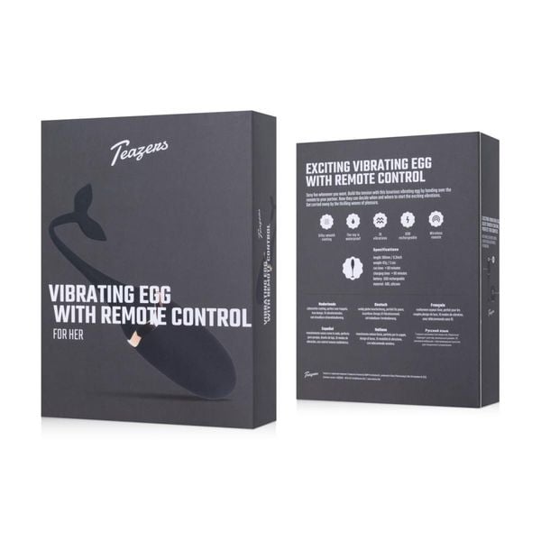 Luxurious Vibrating Egg W/ Remote Control - Black zdjęcie 11