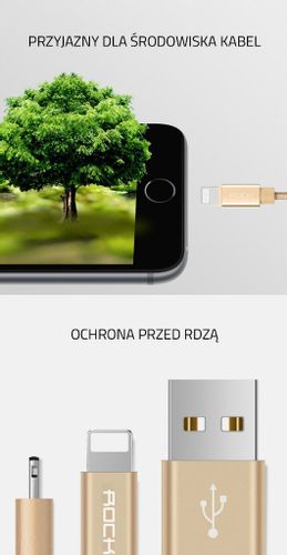 ORYGINALNY Kabel ROCK USB iPhone 5 SE 6S 7 100 cm na Arena.pl