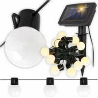 LAMPKI SOLARNE ogrodowe GIRLANDA do ogrodu 10x LED kula ŁAŃCUCH świetlny