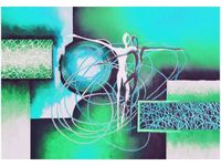 OBRAZ DRUK ABSTRAKCYJNY TANIEC ZIELENI