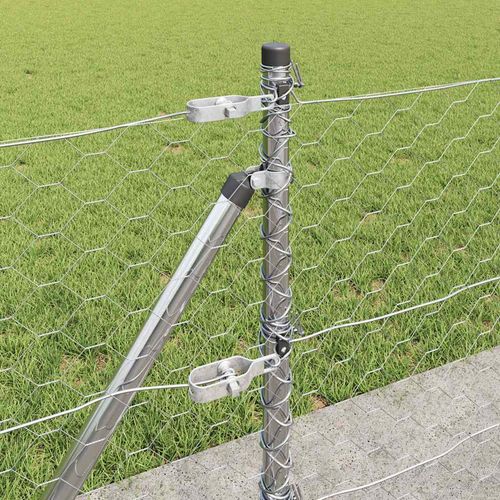 Ogrodzenie z słupkami Srebrny 0.6 x 100 m Stal pokryta PCV na Arena.pl