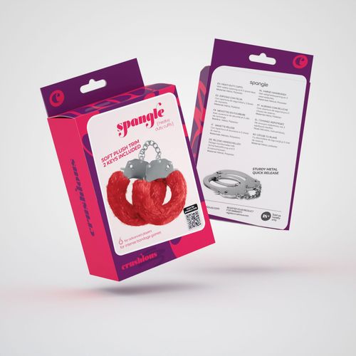 crushious spangle metal cuffs with plush red na Arena.pl