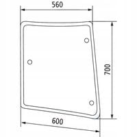 Szyba narożna lewa Case JX 55, 60, 65, 70, 75, 80, New Holland TD, 5089600
