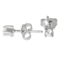 KOLCZYKI SREBRNE NA SZTYFT Z BIAŁĄ CYRKONIĄ SREBRO PRÓBY 925