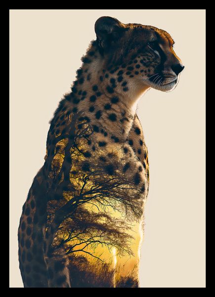 Plakat 21x29,7cm Gepard Duch Sawanny zdjęcie 2