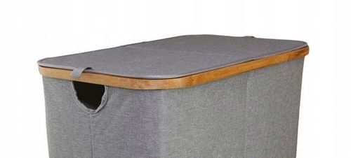 KOSZ NA PRANIE BIELIZNĘ POJEMNIK 100 L Bambus grey na Arena.pl