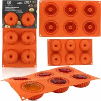 FORMA SILIKONOWA MONOPORCJE CIASTKA MUFFINKI DESERY 3D 17x29,5CM 6 GNIAZD