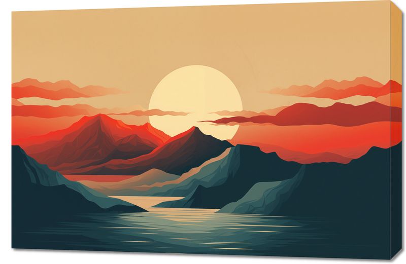 Obraz 90x60cm Zachód Słońca nad Górami zdjęcie 1