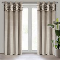 Zasłona gotowa na przelotkach ERIN 140x250 beżowa z falbanami