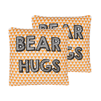 Zestaw 2 poduszek dla dzieci z nadrukiem 40 x 40 cm pomarańczowy RADZKOT