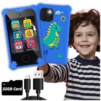 TELEFON DLA dzieci ZABAWOWY SMARTFON Z APARATEM KAMERĄ I GRAMI MENU PL
