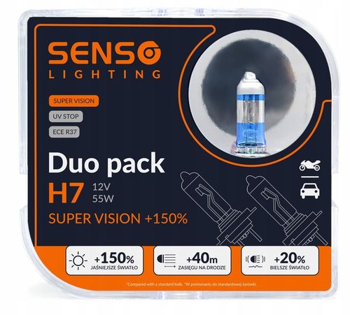 ŻARÓWKI SENSO SUPER VISION 2x H7 DUO +150% na Arena.pl