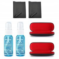 2x 30ml Płyn ANTI-FOG przeciw parowaniu + 2x Ściereczka + 2x Etui twarde