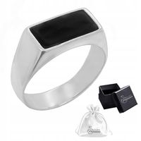 Sygnet srebrny pr. 925 Pierścionek Męski z Onyksem Prostokątny | r. 20