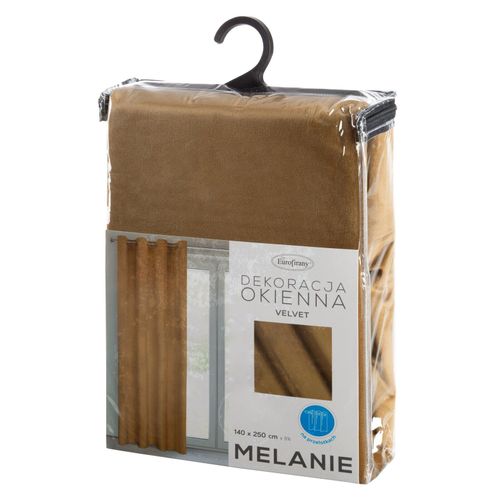 Zasłona welwetowa na przelotkach MELANIE 140x250 złota na Arena.pl