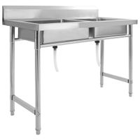 Zlewozmywak kuchenny, dwukomorowy, stal nierdzewna