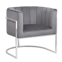 Fotel welurowy szary LARVIK